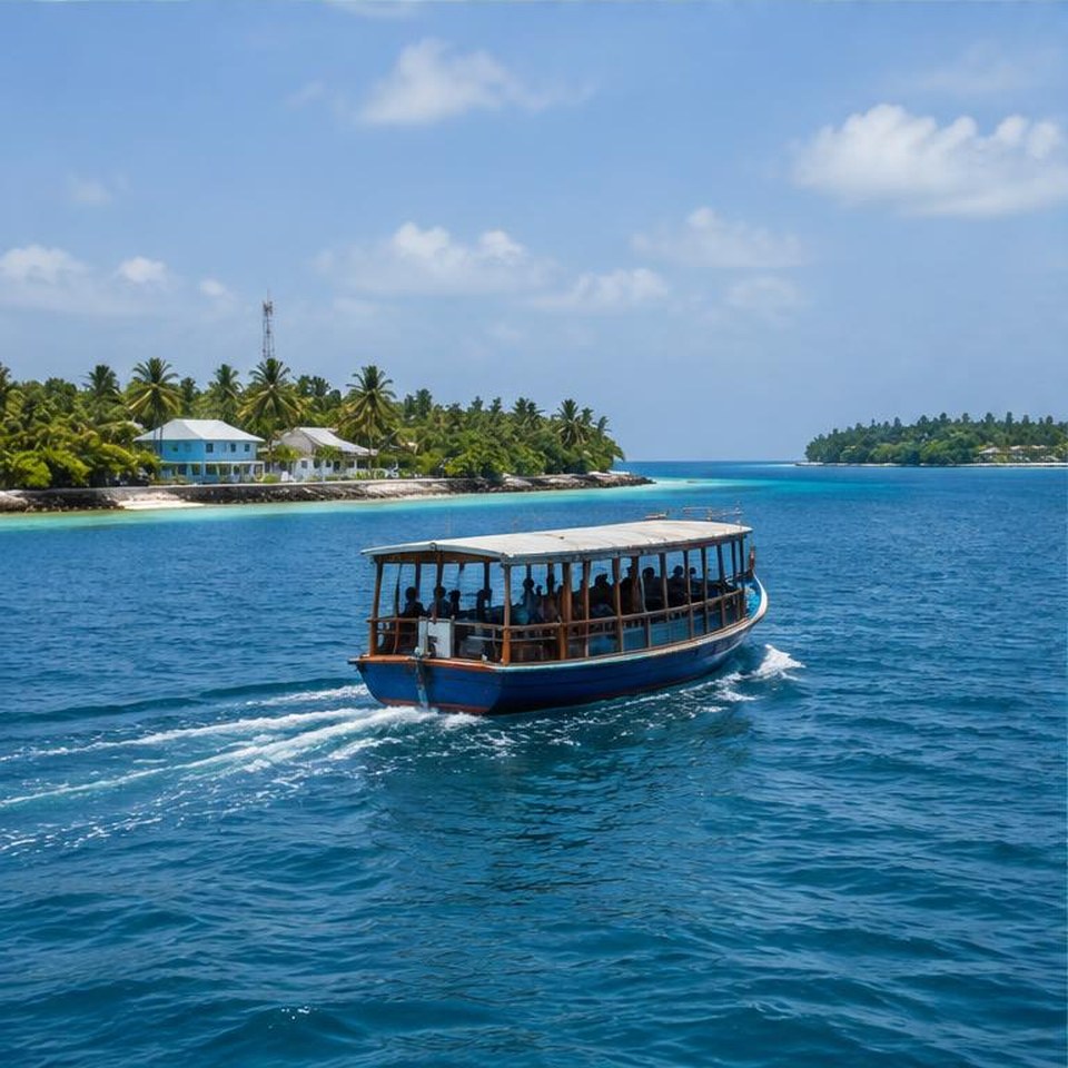 Illustrative island hopping scene