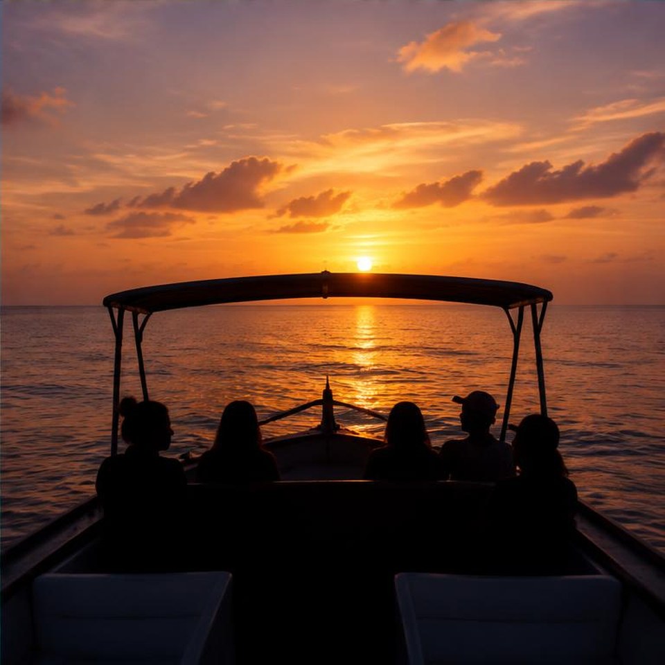 Illustrative sandbank & picnic trips scene 3